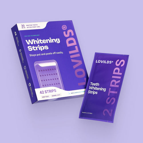 Purple Color-Correcting Strips for a Brighter Smile Instantly