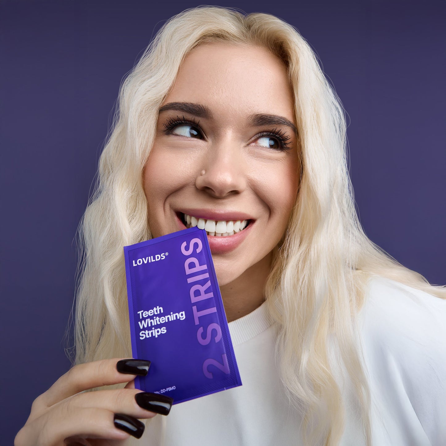 Purple Color-Correcting Strips for a Brighter Smile Instantly