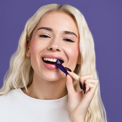 Purple Color-Correcting Strips for a Brighter Smile Instantly