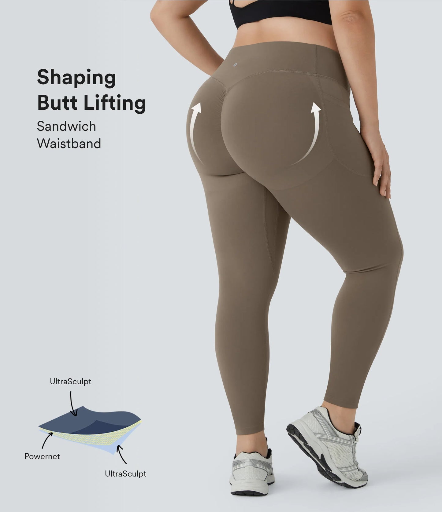 High Waisted Waist-Sculpting Shaping Training Leggings Plus Size